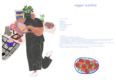 Vegan Kotlets - Fiverr Client book design editorial illustration graphic design magazine publication design zine
