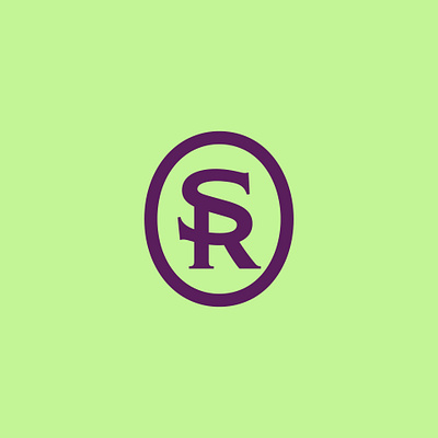SR Monogram lettering logo