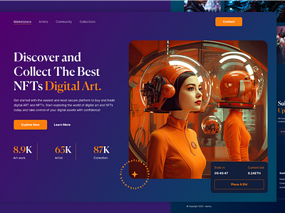 NFT Landing Page Design app design app designe branding dashboard designe design figma desin illustration interactive designe nft design product designe ui ui design ux design web designe