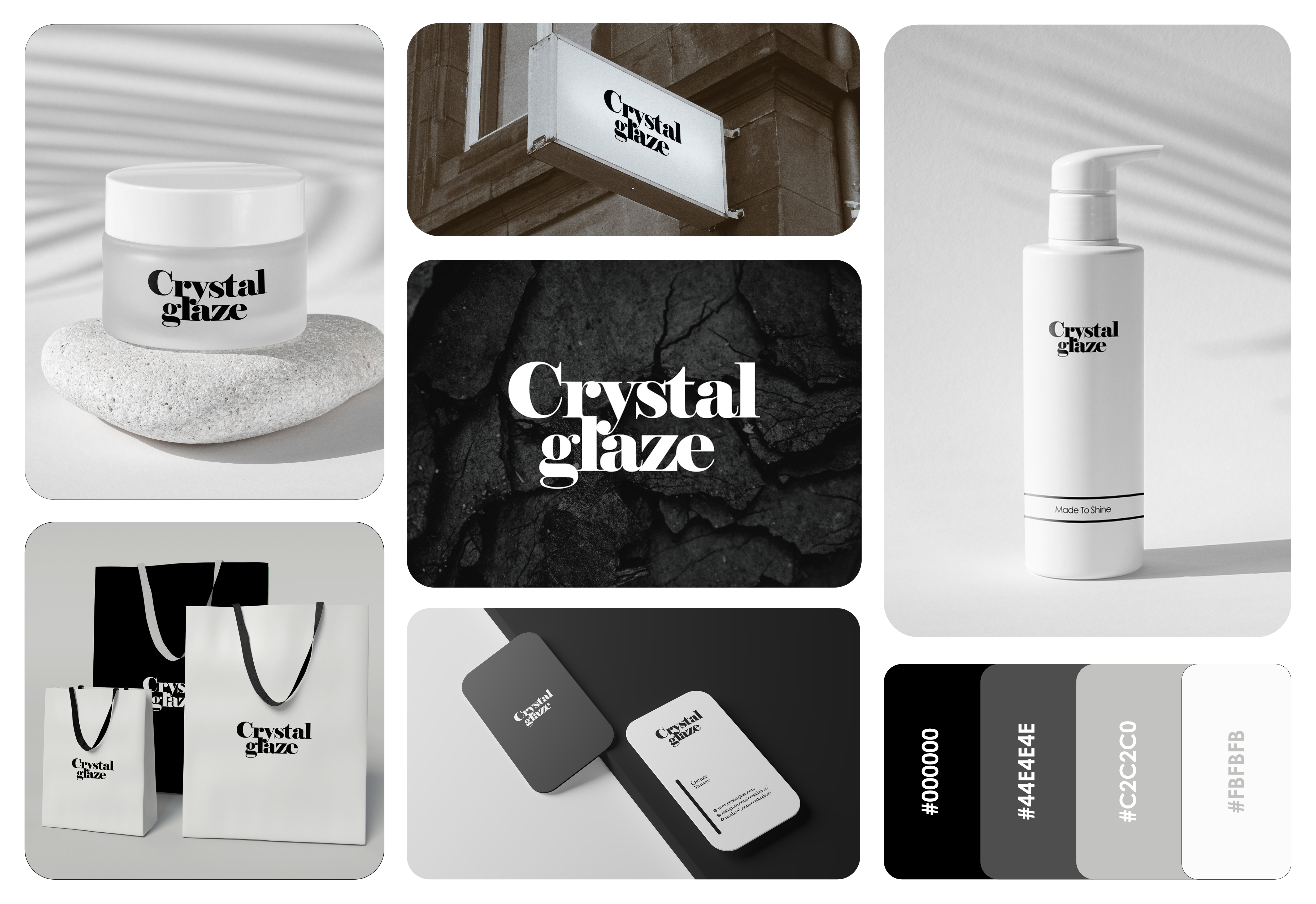 Crystal Glaze Branding brand identity branding clean elegant graphic design light logo logo design minimal minimalistic sleek sophisticated