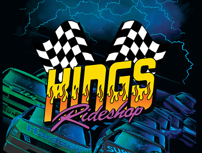 Kings of Thunder art branding car design fire graphic design hip logo race racing screenprint t shirt tee shirt art trendy