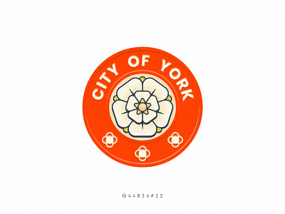 44B24#12 badge circle city england flower grain illustration noise retro rose sticker travel uk vintage wall white york
