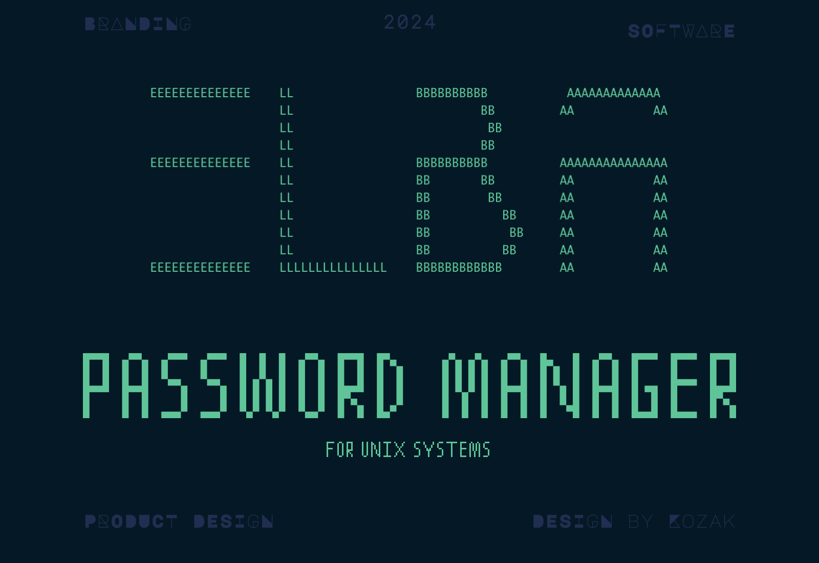 Elba – Password Manager | Design & Branding Product animation app branding command line design graphic design linux minimal minimalism retro terminal unix vector