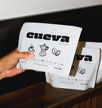 Cueva Café - Brand Identity 04 beverage brand design brand identity branding cafe coffee coffee shop design designer graphic design identity illustration logo logo design logo illustration mockup package design packaging photoshop stationery