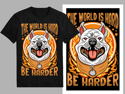 The world is hard, be harder Bulldog T-Shirt Design american bulldog animal bulldog bulldog silhouette bulldog t shirt cartoon dog cute dog dog dog lover dog quotes dog t shirt french bulldog pug puppies shirt t shirt design tee trendy design tshirt typography design