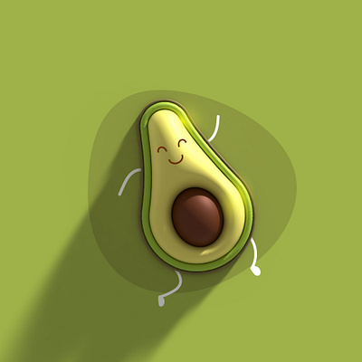 3d Avocado 3d avocado branding food graphic design green logo