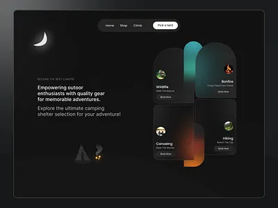 Camping camp gear camping design illustration landing page ui