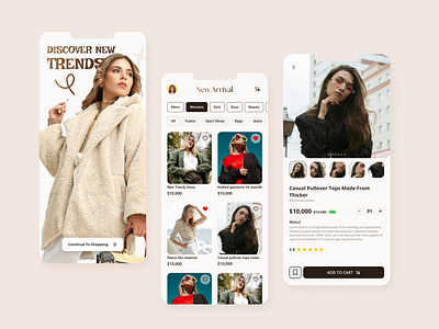 Introducing Our Ecommerce Mobile App! add to cart analytics branding cart creative app creative shopping app design ecommerce app ecommerce shopping app fashion designer app graphic graphic design mobile app personalized shopping experience product card shopping app trend ui ui ux design ux