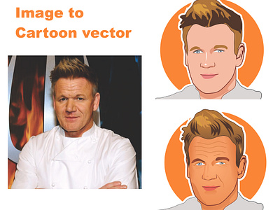 Gordon Ramsay vector cartoon abobe illustrator caricature cartoon vector gordon ramsay graphic design illustration image to cartoon image to vector printing design shef cartoon tshirt design unique design vector vector tracing vectorize