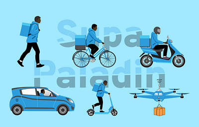Delivery Methods bicycle bike branding drone electric car graphic design illustration logo ui
