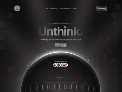 Unthink Hero Section figma landing page product design ui ux
