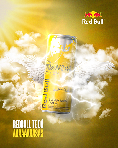 Red Bull Manipulation in the sky with wings branding design graphic design redbull social media social media post ui ux