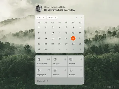 Dashboard Widgets bento grid calendar dashboard design grid profile ui ux widget
