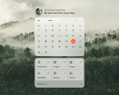 Dashboard Widgets bento grid calendar dashboard design grid profile ui ux widget