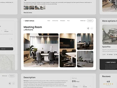 Orbit Space - Detail Page branding coworking landing pag coworking platform coworking space detail page office space popular product design productives ui ui design uiux web design website working pace workspace workspace rental workspace rental hub