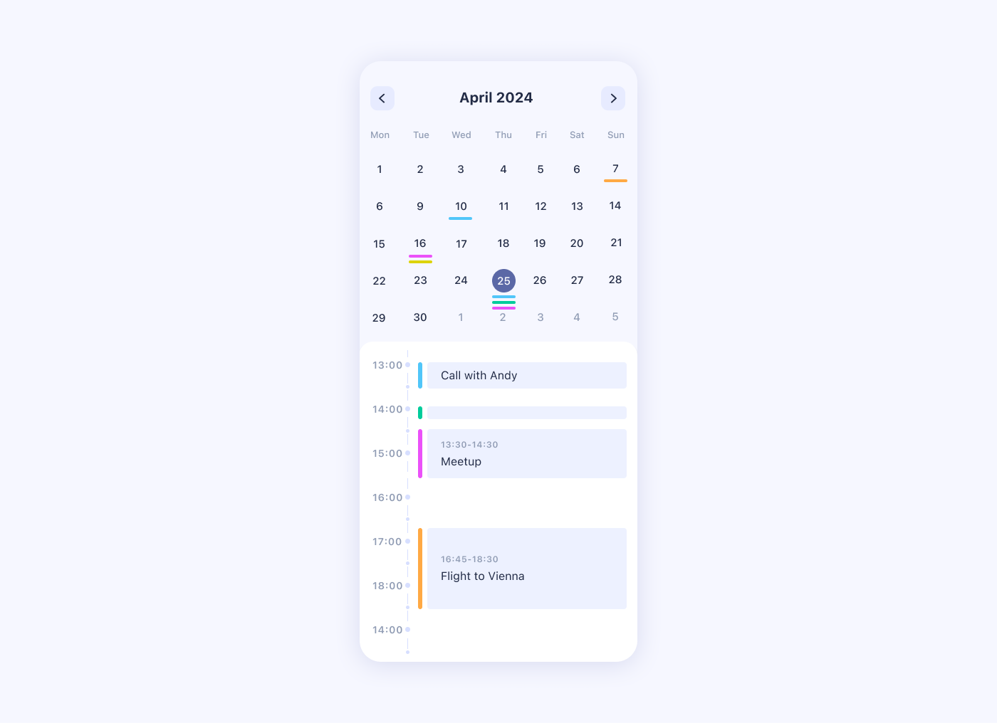 Daily UI 038 - Calendar calendar daily ui dailyui design timeline ui ui design ux ux design webdesign