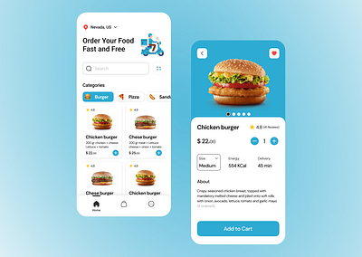 Food Order App Concept graphic design ui