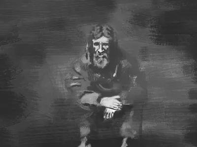 Darko Oldie character design digital art painting