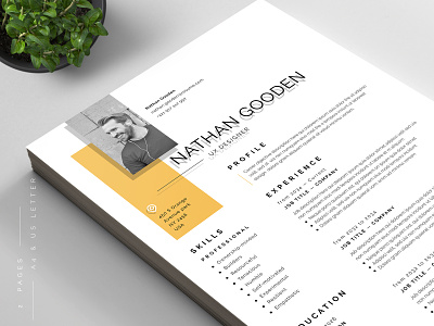 Resume/CV cover letter cv template design illustration professional resume ui us letter vector word