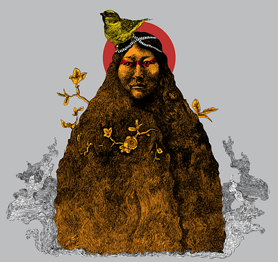 Indian woman art illustration vector
