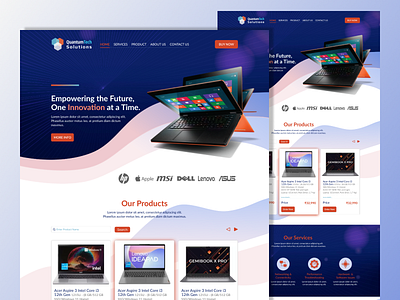 Laptop Selling Website Ui Design design fresher graphic design landing page laptop ui vector