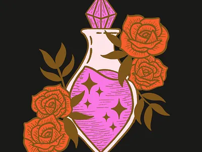 Spooky and Sweet 2022 Collection bat crystal floral flowers halloween illustration magic potion spell witch