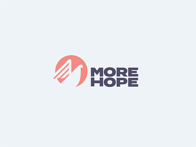 More Hope addiction bird branding coral dove drugs hope hopeful icon lockup logo orange peace pink sun sunrise sunset type typography wing