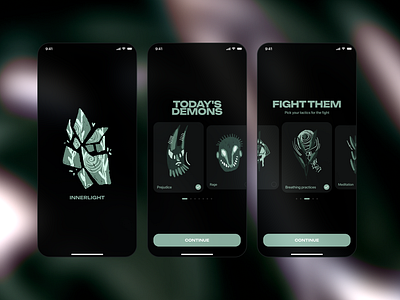 Mental health app — InnerLight Concept concept design illustration mobile app ui