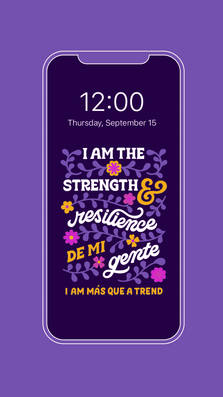 Target Más Que Campaign floral flowers handlettering hispanic hispanic heritage month illustration latina latinx lettering purple social content social media type typography video wallpaper