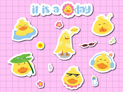 QuackQuack sticker design graphic design illustration vector