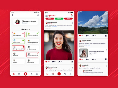 Social Media - Mobile App UI UX Design social app social app ui design social media social media app design social media app ui design social media ui