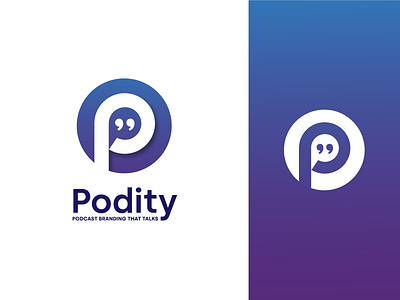 Podity Podcast Logo Branding branding design graphic design letter p logo logo design podcast speech svg typography vector