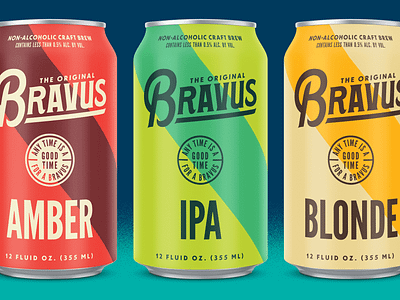 Bravus Brewing Company beer branding craft beer logo non alcoholic packaging typography vintage