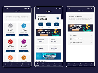 Lindox Crypto - Wallet App UI UX Design app design mobile app design ui design ux design