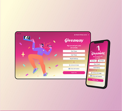 Giveaway Signup form - Daily UI - 01 graphic design ui ux