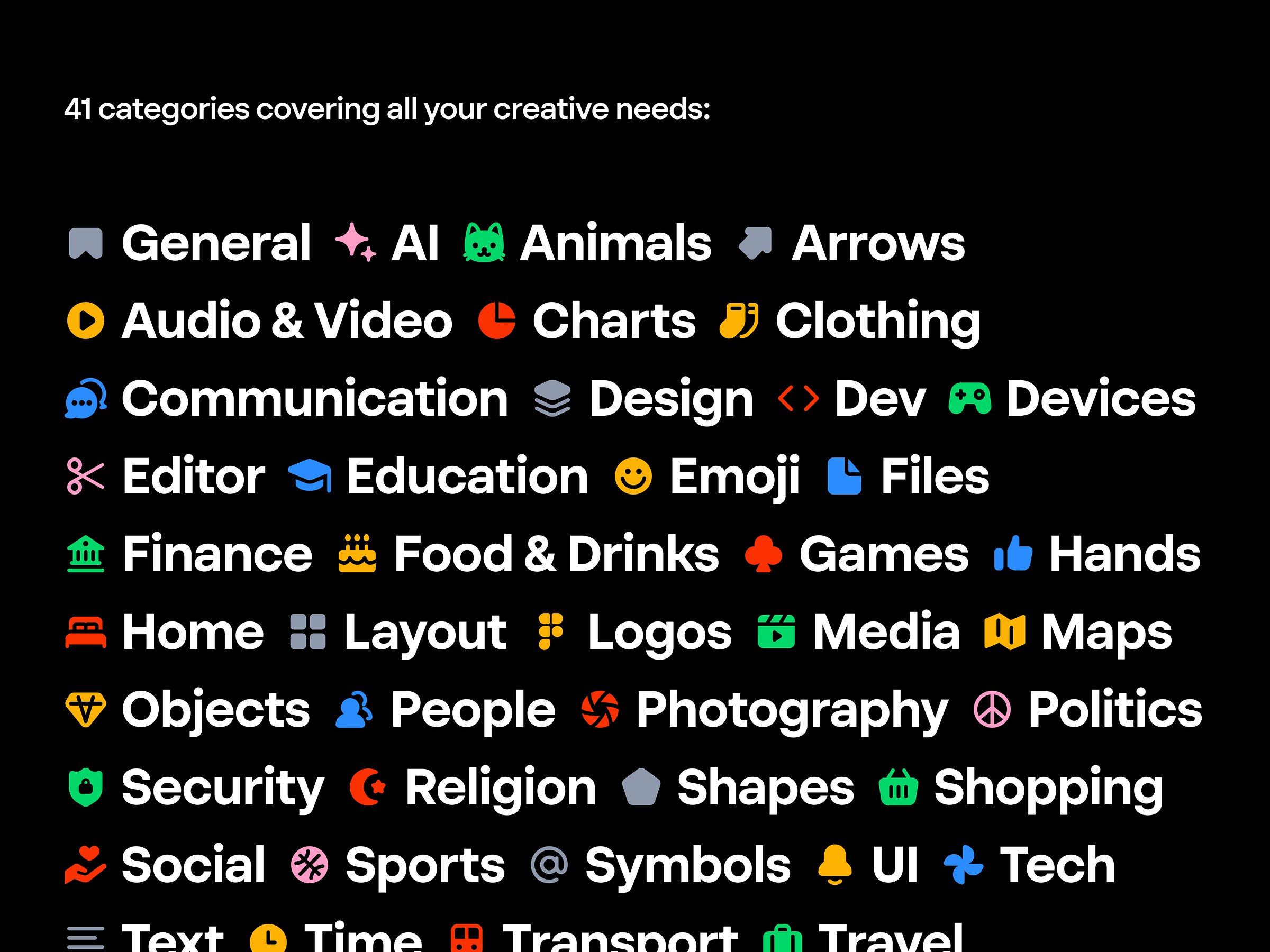 Categories overview for Amicons by Marek Minor on Dribbble