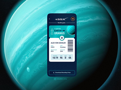 90-Day UI Design Challenge: Day 36 app design boarding pass branding design design challenge digital ticket e ticket plane ticket spacex ticket ui ui design ui designer ui inspiration ui trends uiux user experience design uxui