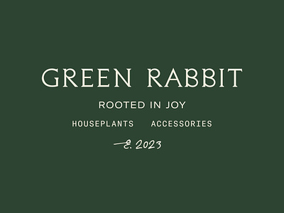 Green Rabbit II branding custom type houseplants identity logo typography