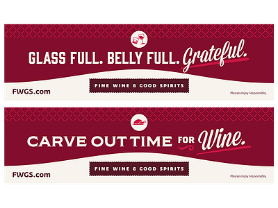 Fine Wine & Good Spirits Bus Signage graphic design