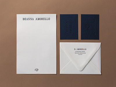 Deanna Amorello Stationery branding business card collateral envelope identity letterpress logo print stationery typography