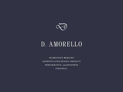 D. Amorello II branding identity logo monogram typography