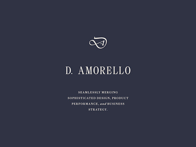 D. Amorello II branding identity logo monogram typography