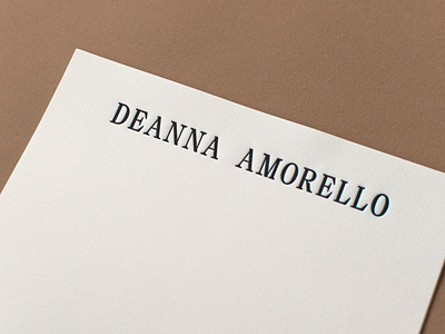 Deanna Amorello branding collateral identity letterpress logo print stationery typography