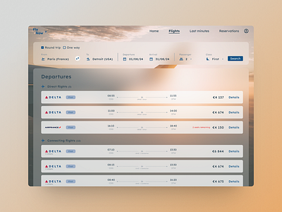 Daily UI : Flight Search airlines blue daily ui design figma flight search glassmorphism ui ux website
