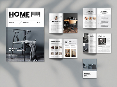 Interior Design Magazine Template a4 agency black book brochure business catalog clean customize elegant layout magazine minimalist modern portfolio simple