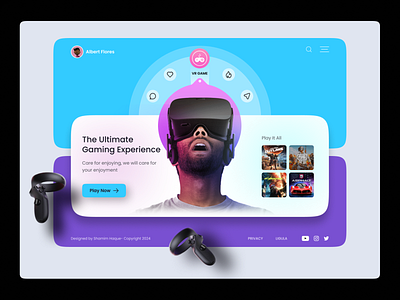 Oculus VR Game - Website Design design experience exploration games greys home page landing landing page nterface oculus oculus game page reality ui virtual visual vr website