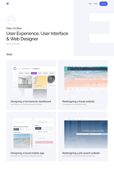 Portfolio Exploration figma freelancer portfolio ui