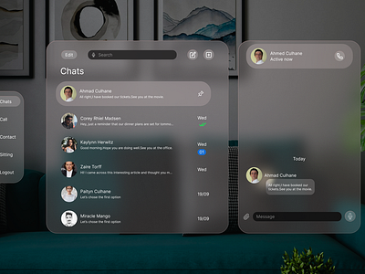 Vision chat screen ui app dashboard design ui uiux uiux web design vision ui design we