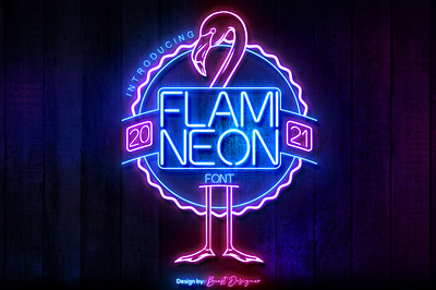 FLAMI NEON FONT By Beast Designer neon typography