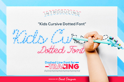 KIDS CURSIVE DOTTED FONT By Beast Designer